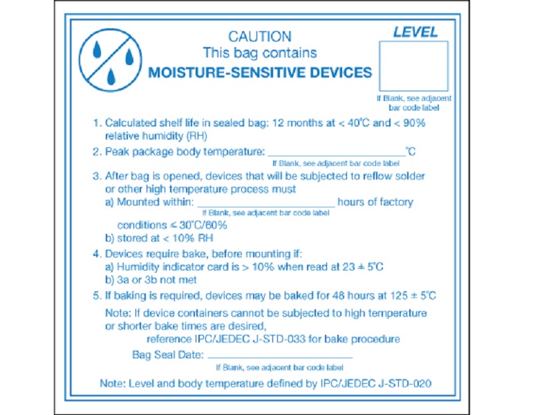 Caution Moisture Sensitive Devices Labels