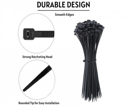 TR Industrial 22.8-in Nylon Zip Ties Black (25-Pack) in the Cable
