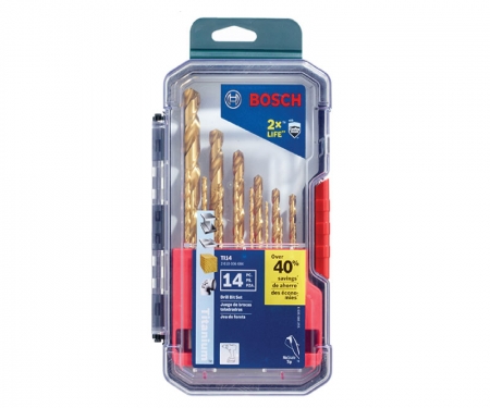 BOSCH Titanium Coated Metal Drill Bit Set 14 pc